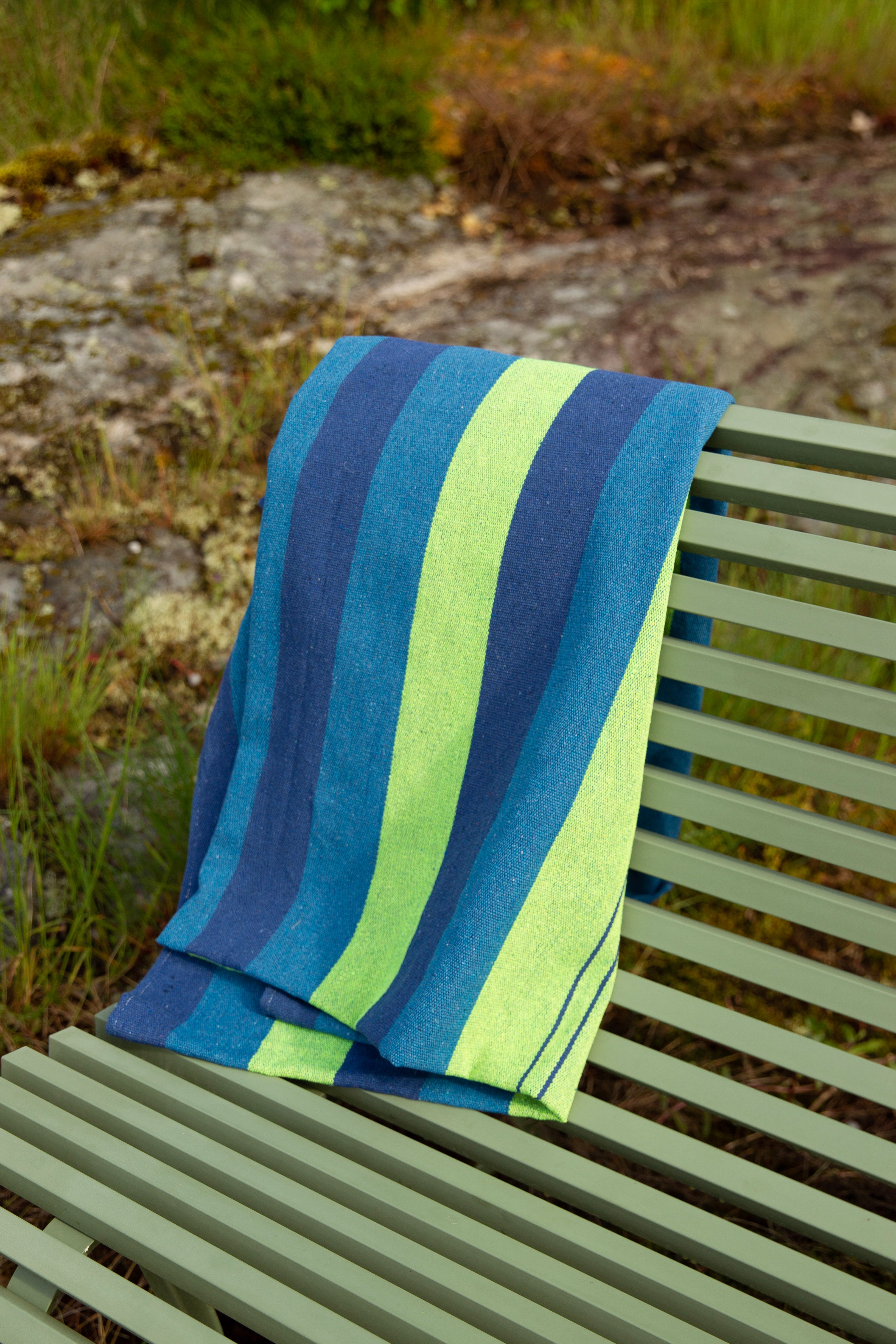 Sininen & Vihreä Raidallinen peitto Sininen & Vihreä