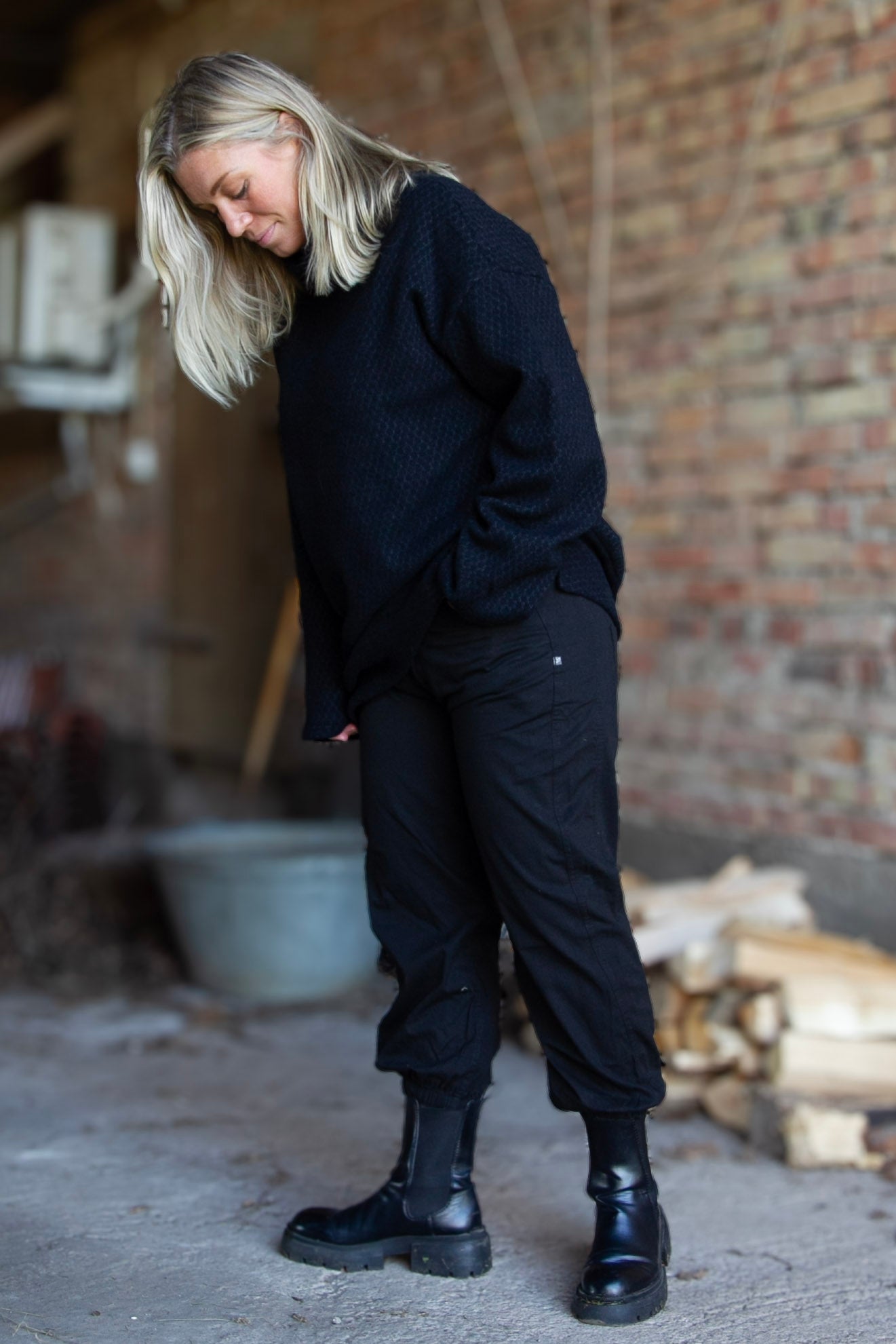 Svart Cargobyxa Grimeton Cargo New Black