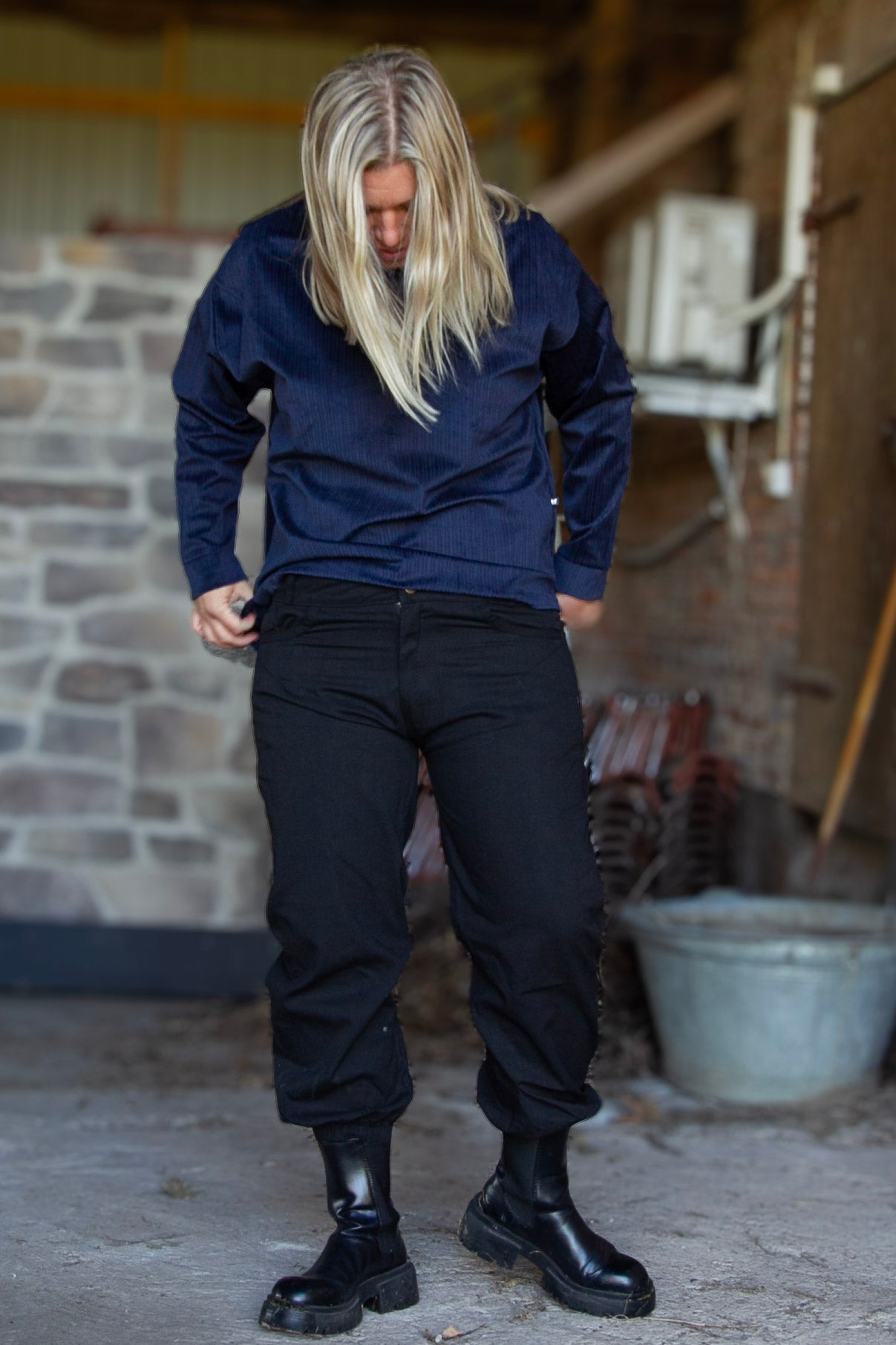 Svart Cargobyxa Grimeton Cargo New Black