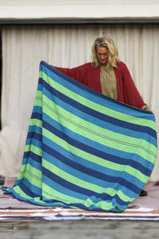 Sininen & Vihreä Raidallinen peitto Sininen & Vihreä