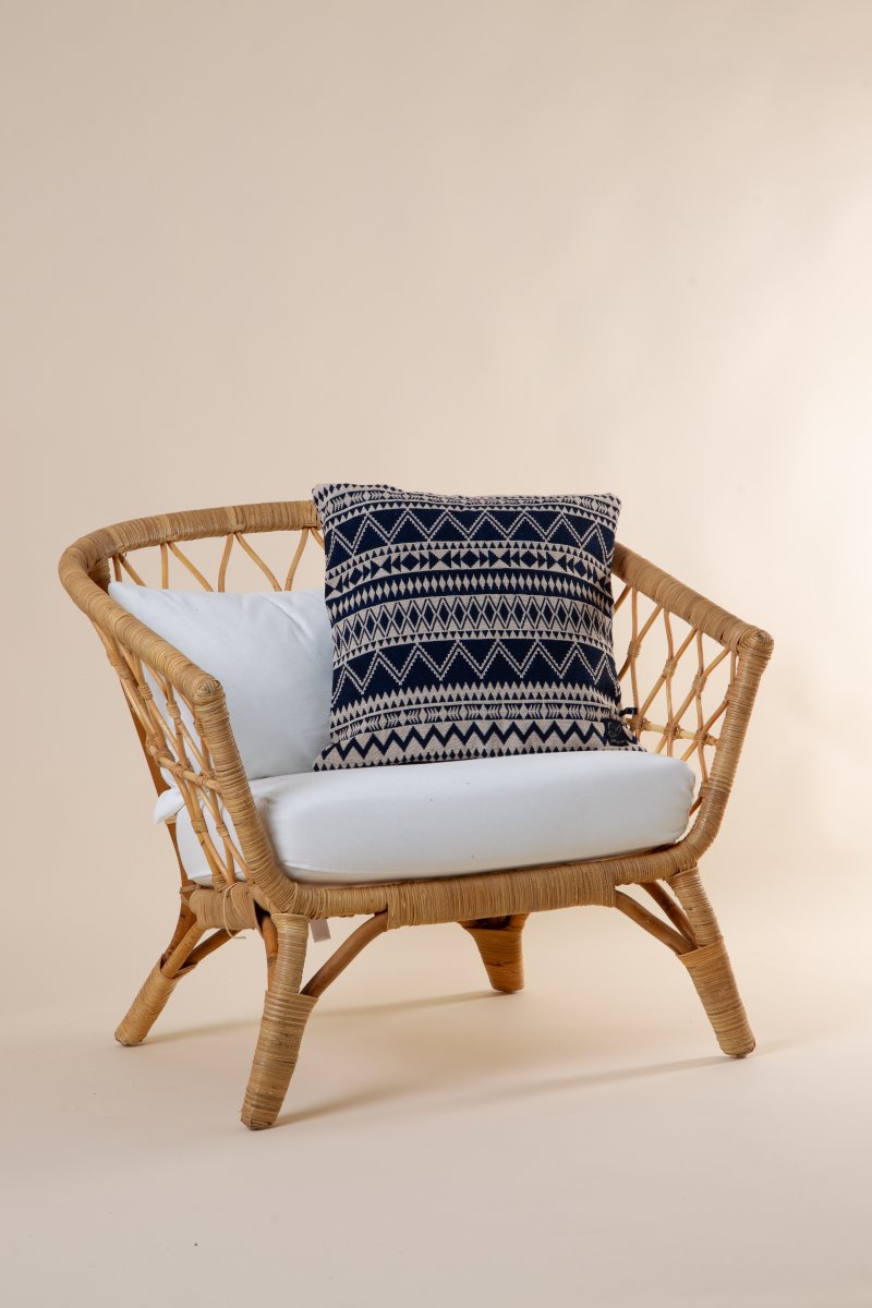 Sininen & beige Tyynynpäällinen Älvadalen Navy & Beige Print