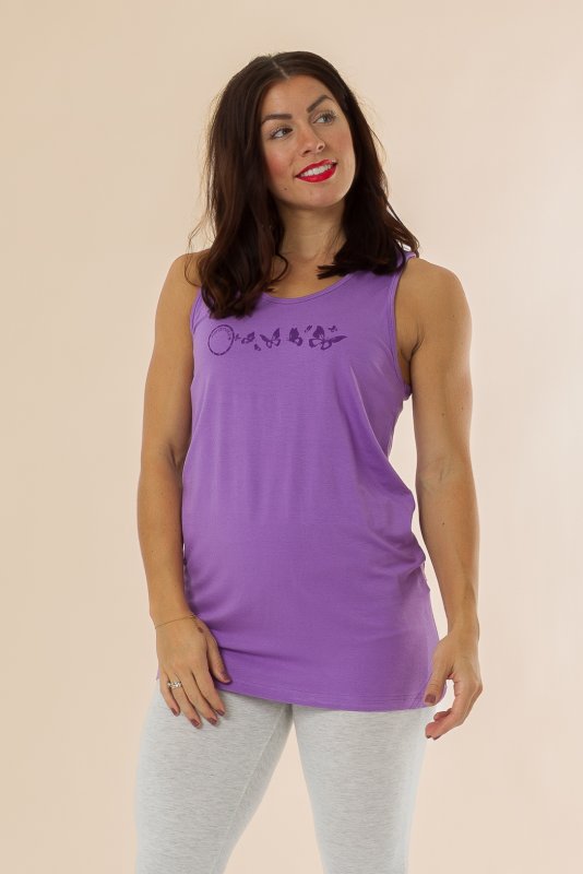 Butterfly Print Tank Top Hyacinth