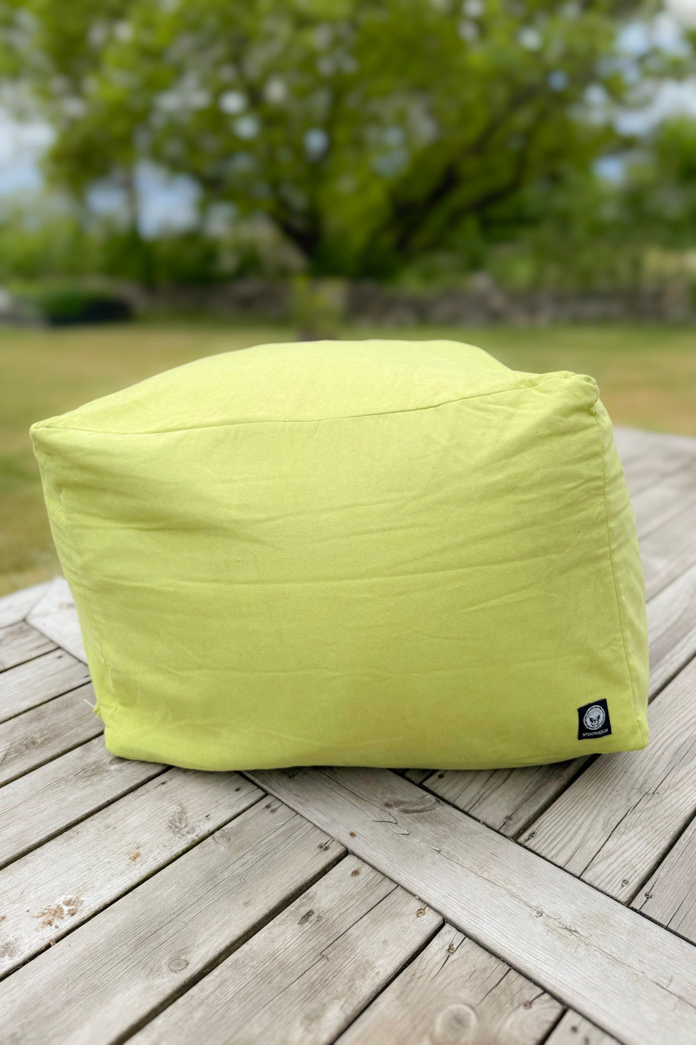 Groene Hoes Poef Sandön Appelgroen