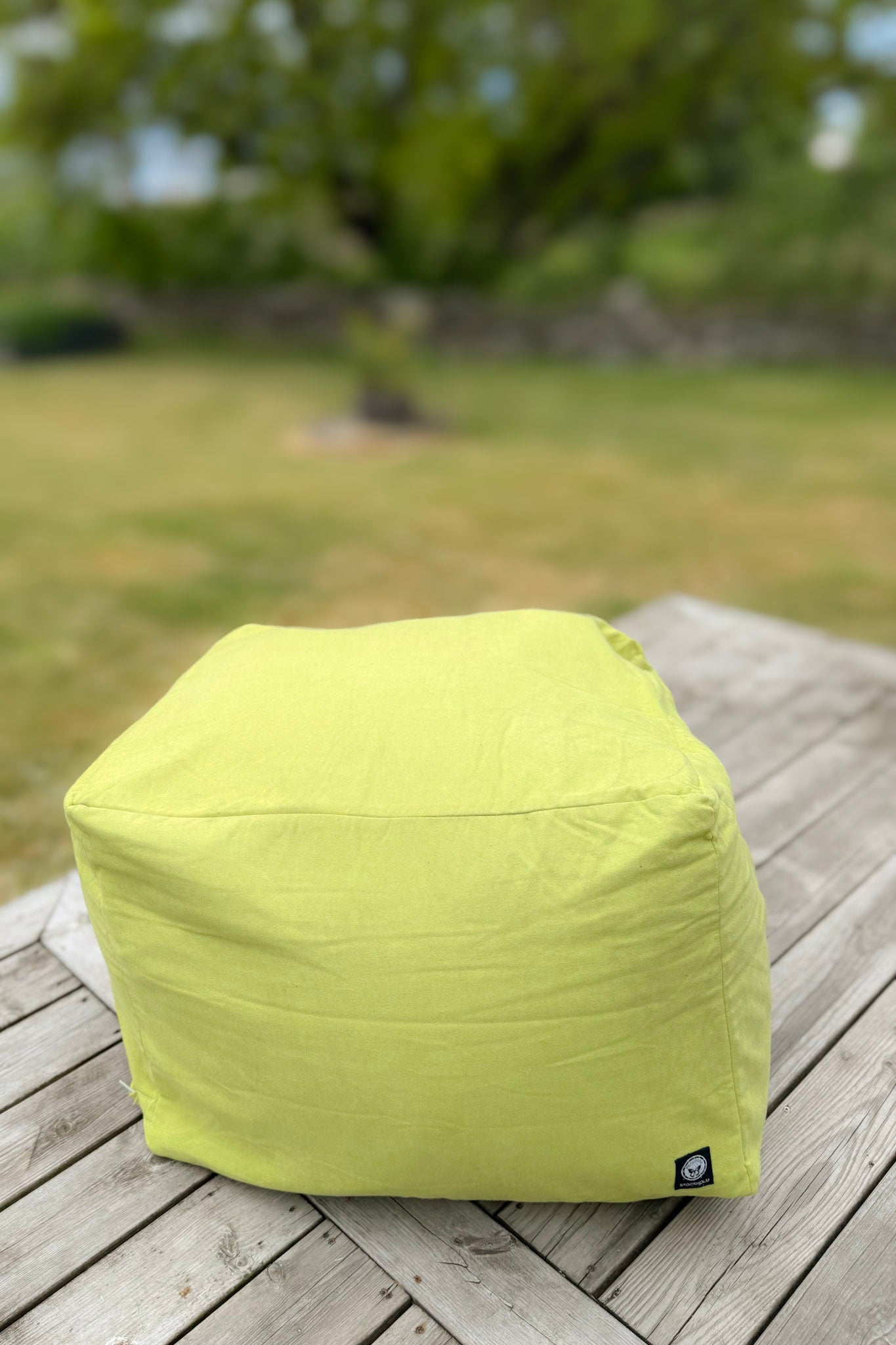 Groene Hoes Poef Sandön Appelgroen