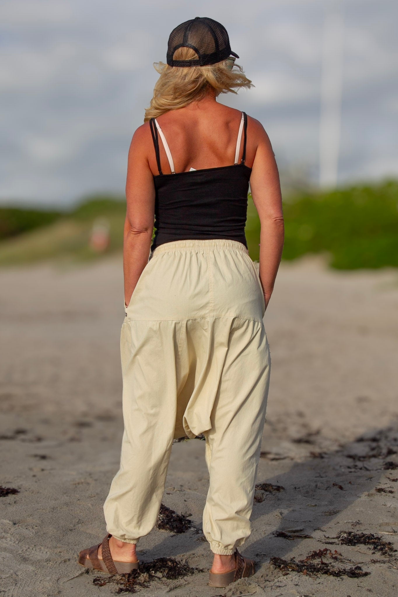 Krämvit Haremsbyxa Yogi Cargo Cream Yellow