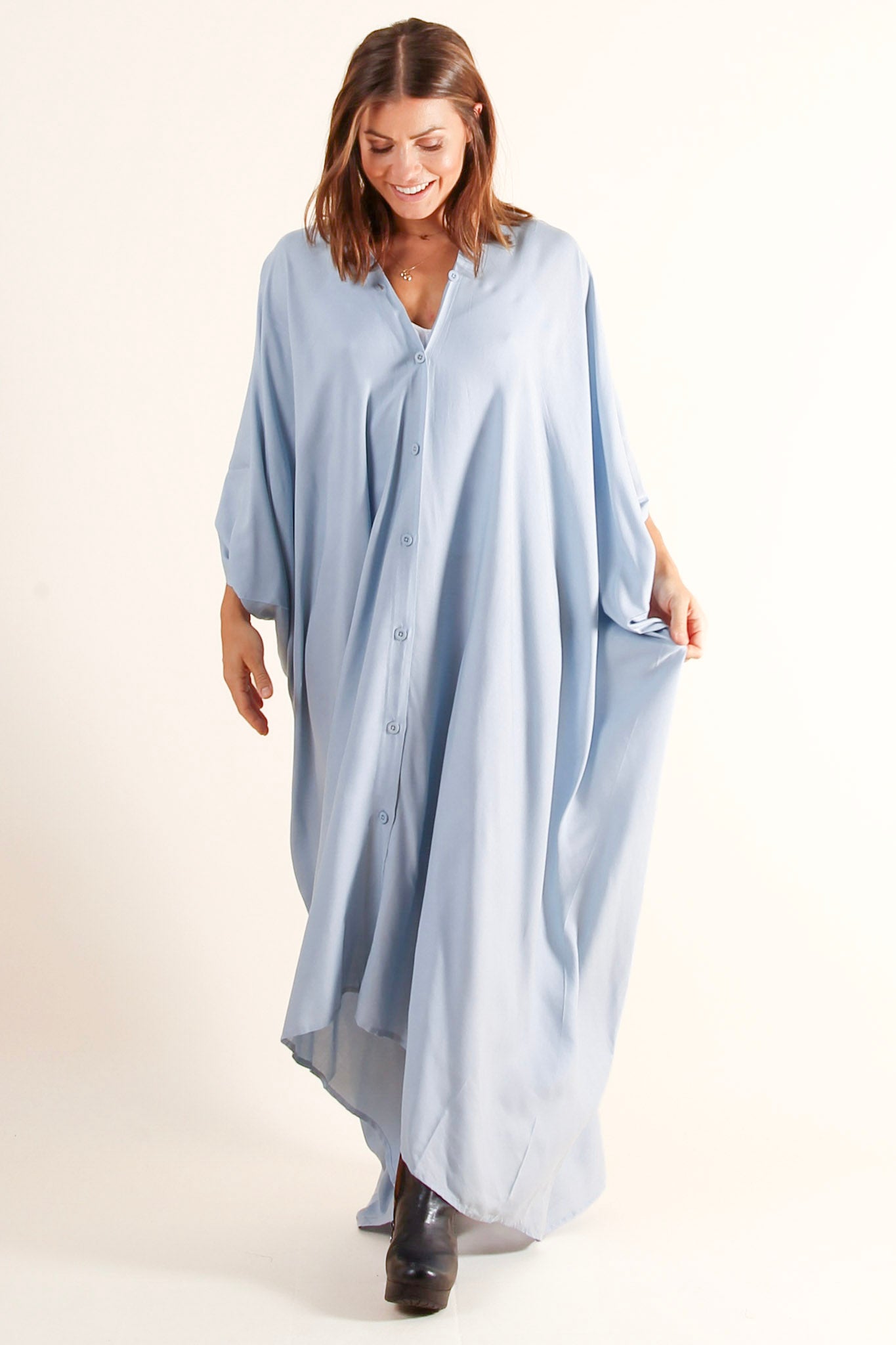 Lyseblå Kaftan-kjole Olinda Himmelblå