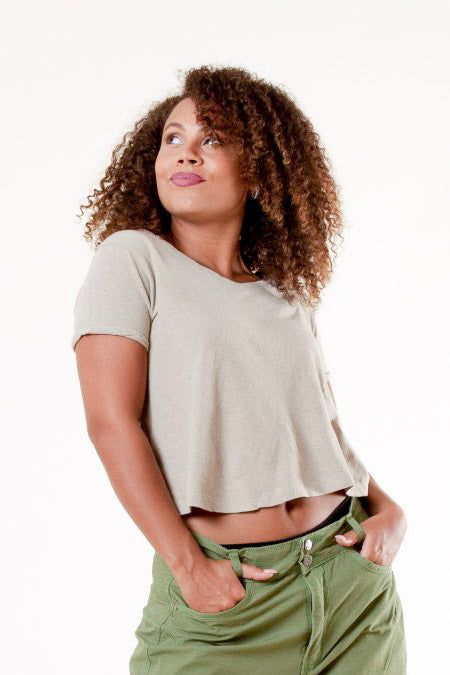 Light Grey T-Shirt Tove Linen Light Grey