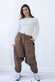 Mörkbeige Haremsbyxa Yogi Cargo Dark Beige