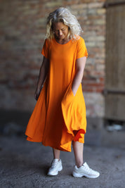 Orange Klänning Ballerina Original Orange