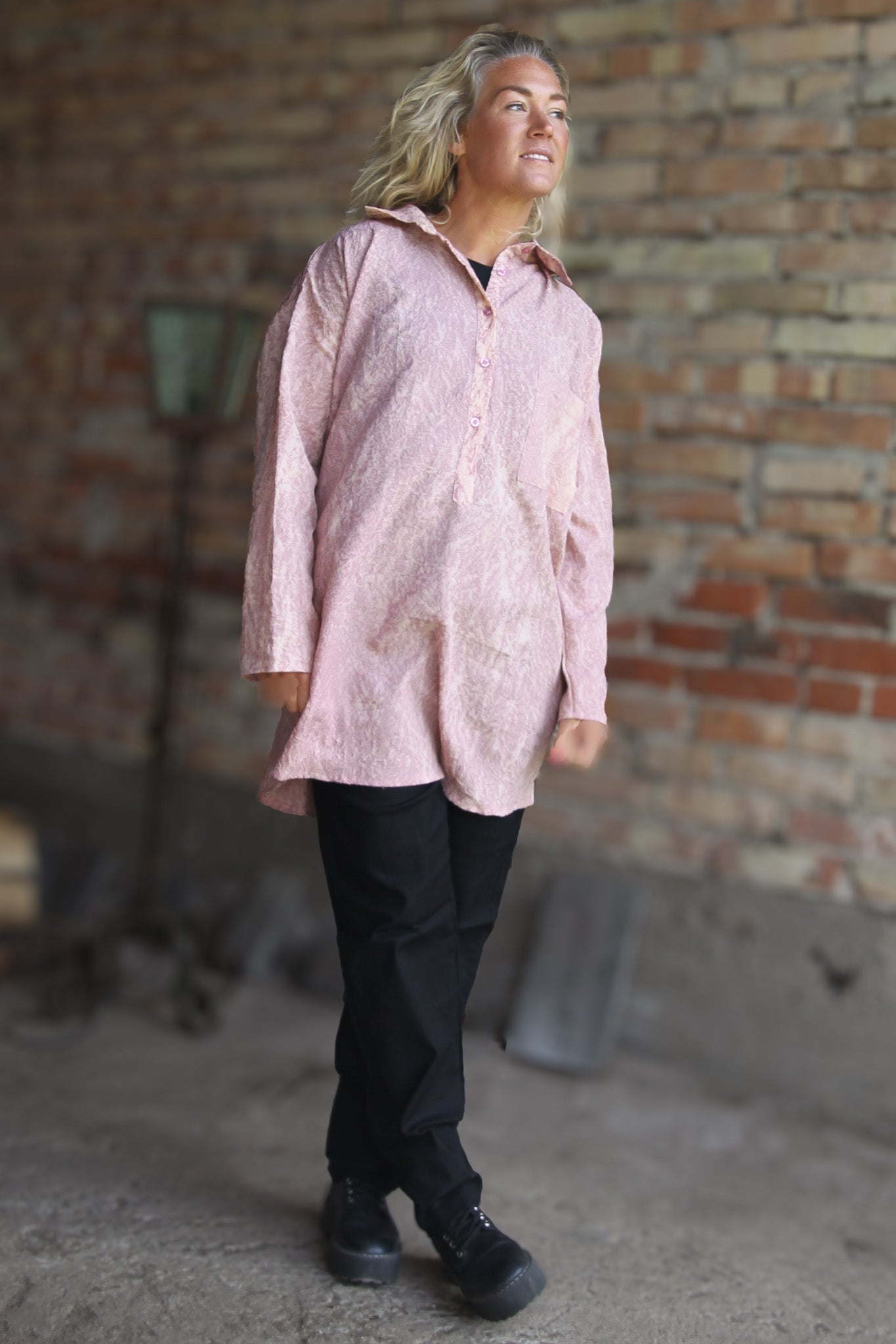 Rosa/Lila Skjorta Dhalis Crinkle Pink/Purple