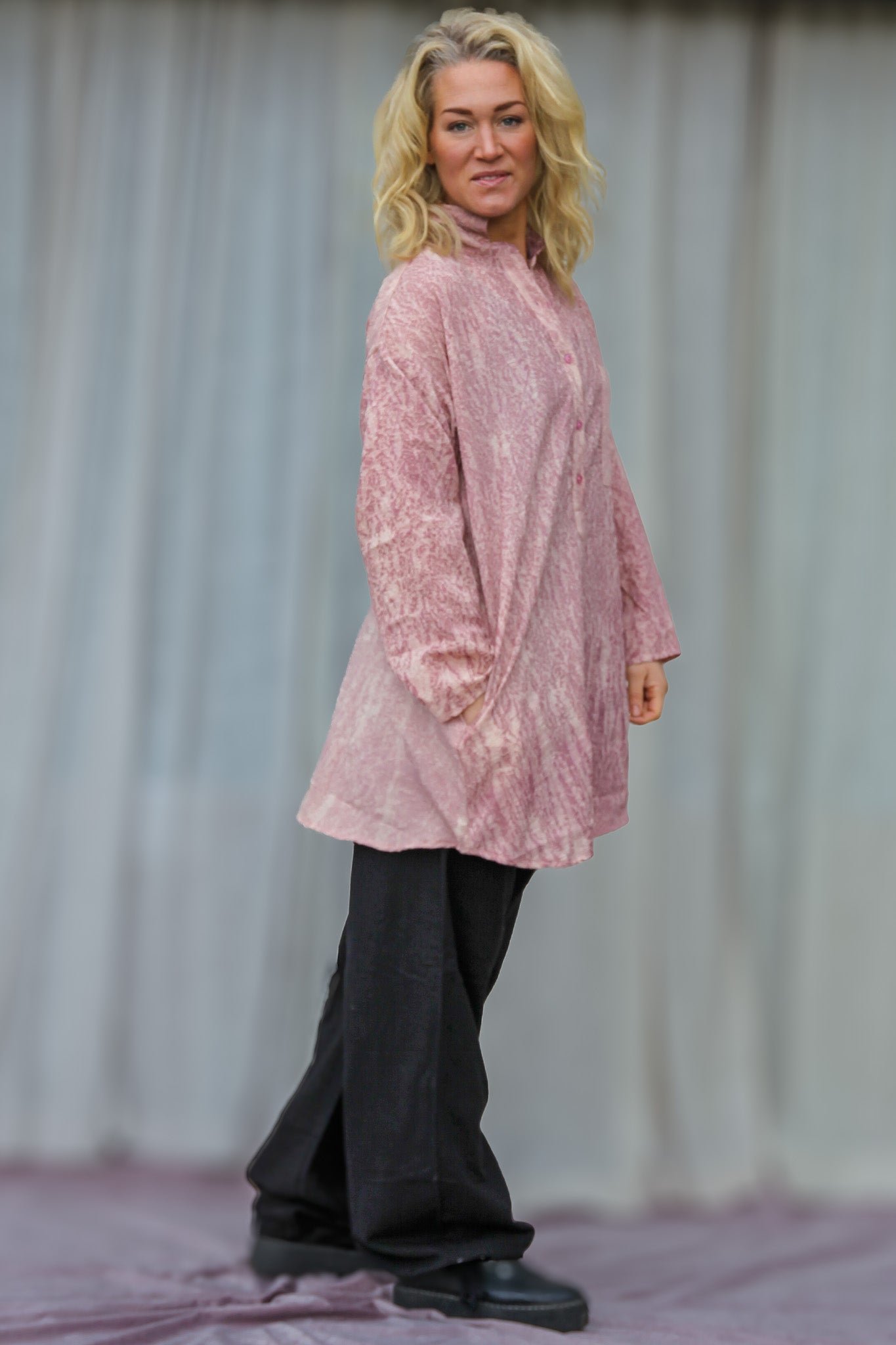 Rosa/Lila Skjorta Dhalis Crinkle Pink/Purple