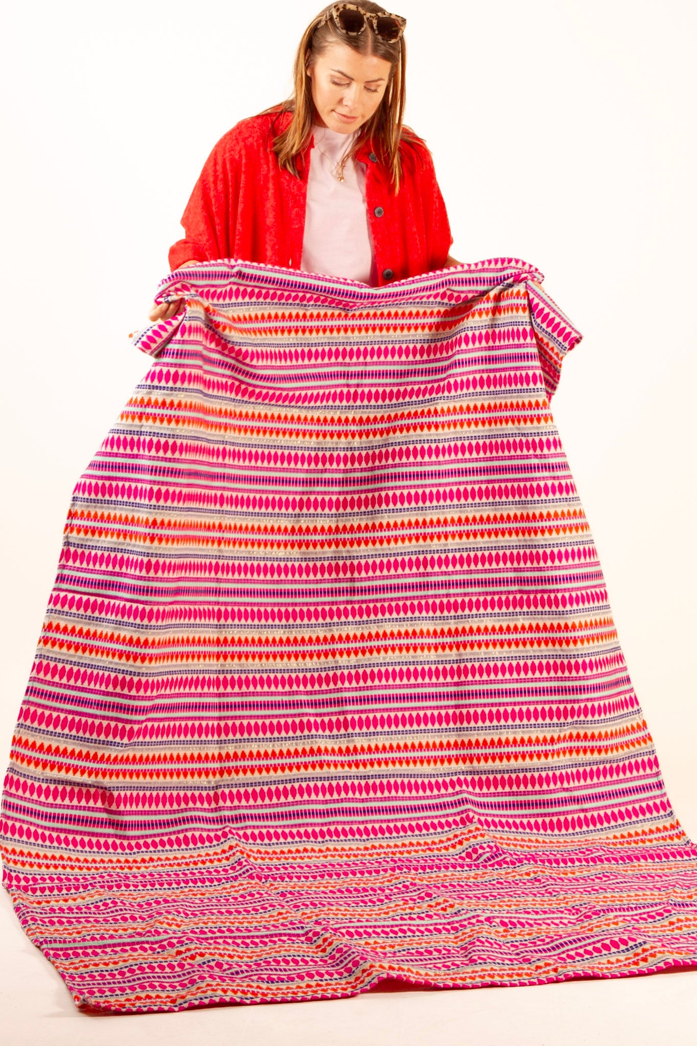 Pink & Orange Blanket Älvadalen Pink & Orange Print