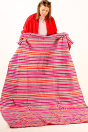 Pink & Orange Blanket Älvadalen Pink & Orange Print