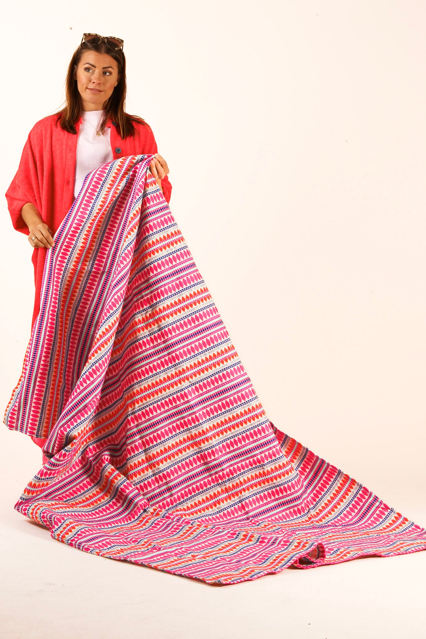 Pink & Orange Blanket Älvadalen Pink & Orange Print