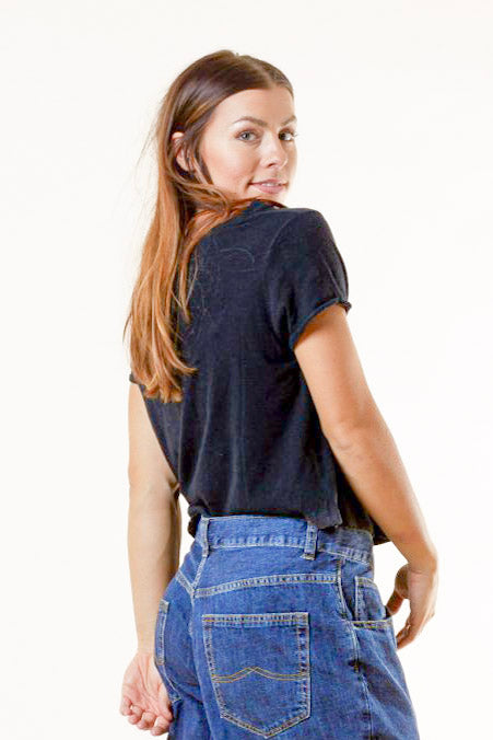 Black T-Shirt Tove Linen Black