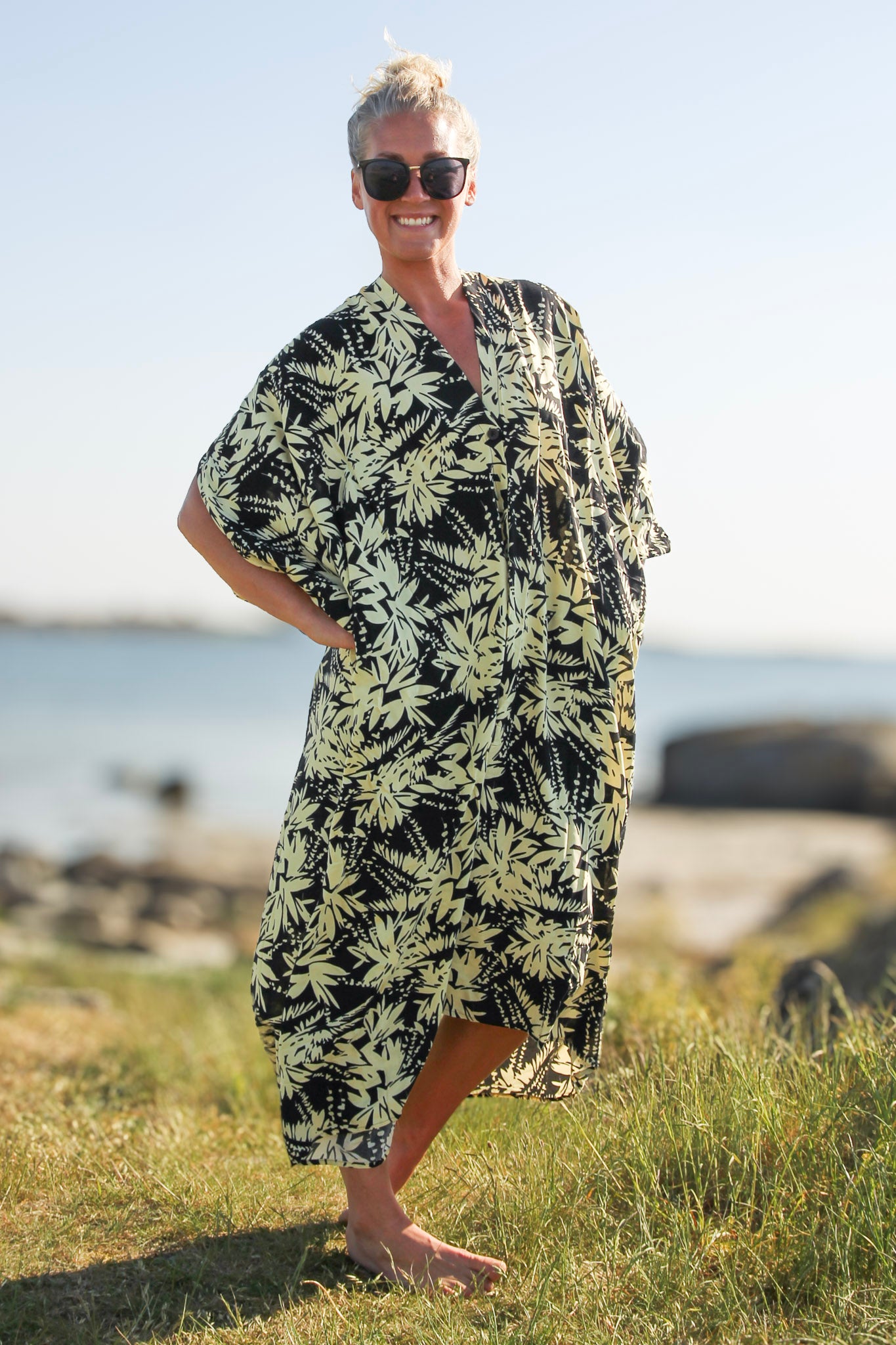 Klnningen - Kaftan Flower Sea Black White | Hangmatta.com  Hngmatta -  BallerinaCollection