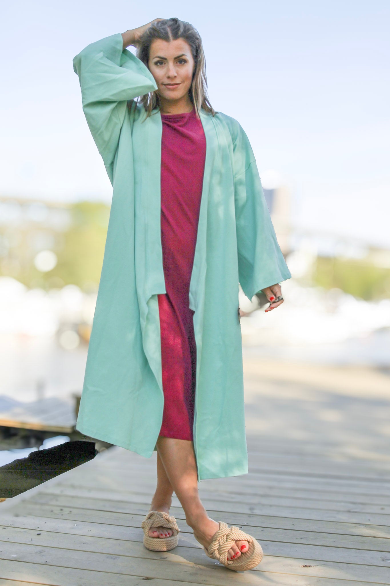 Turkis Kimono Summerdays Glad turkis