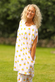 White T-Shirt Dress Magic Icecream White Base