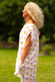 White T-Shirt Dress Magic Icecream White Base