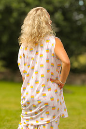 White T-Shirt Dress Magic Icecream White Base