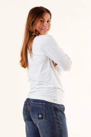 Weißer Pullover Langarm Weiß
