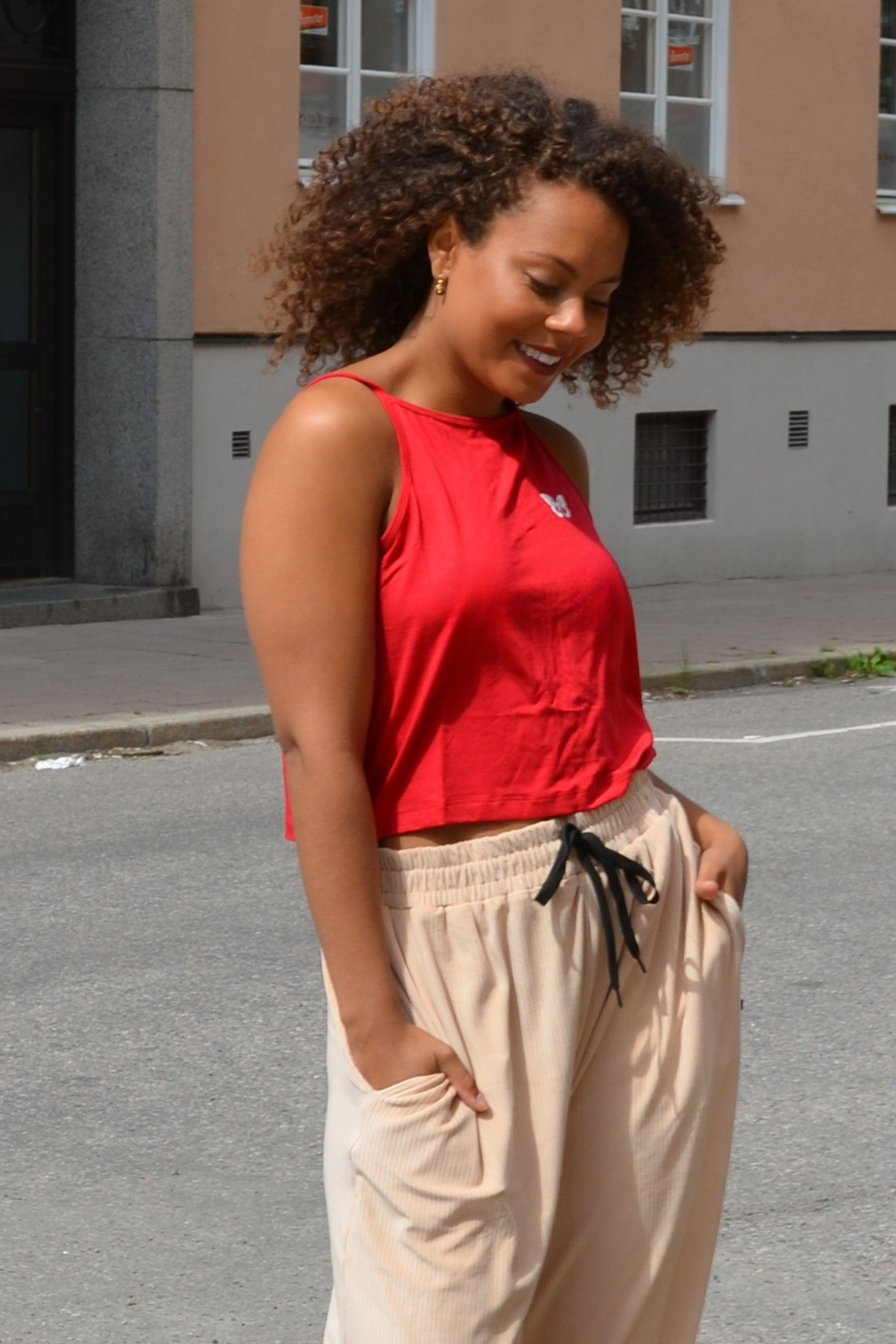 Röd Topp Crop Top Red