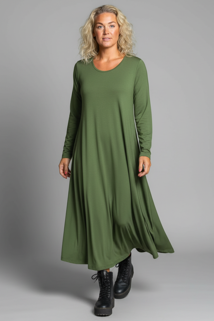 Vihreä mekko Ballerina pitkähihainen lämmin vihreä