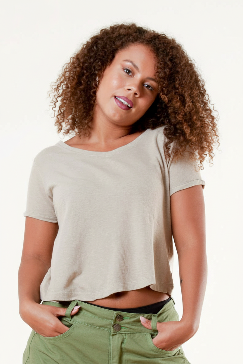 Light Grey T-Shirt Tove Linen Light Grey