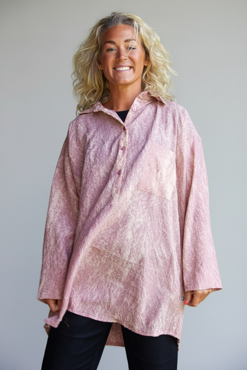 Rosa/Lila Skjorta Dhalis Crinkle Pink/Purple