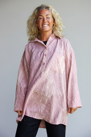 Rosa/Lila Skjorta Dhalis Crinkle Pink/Purple