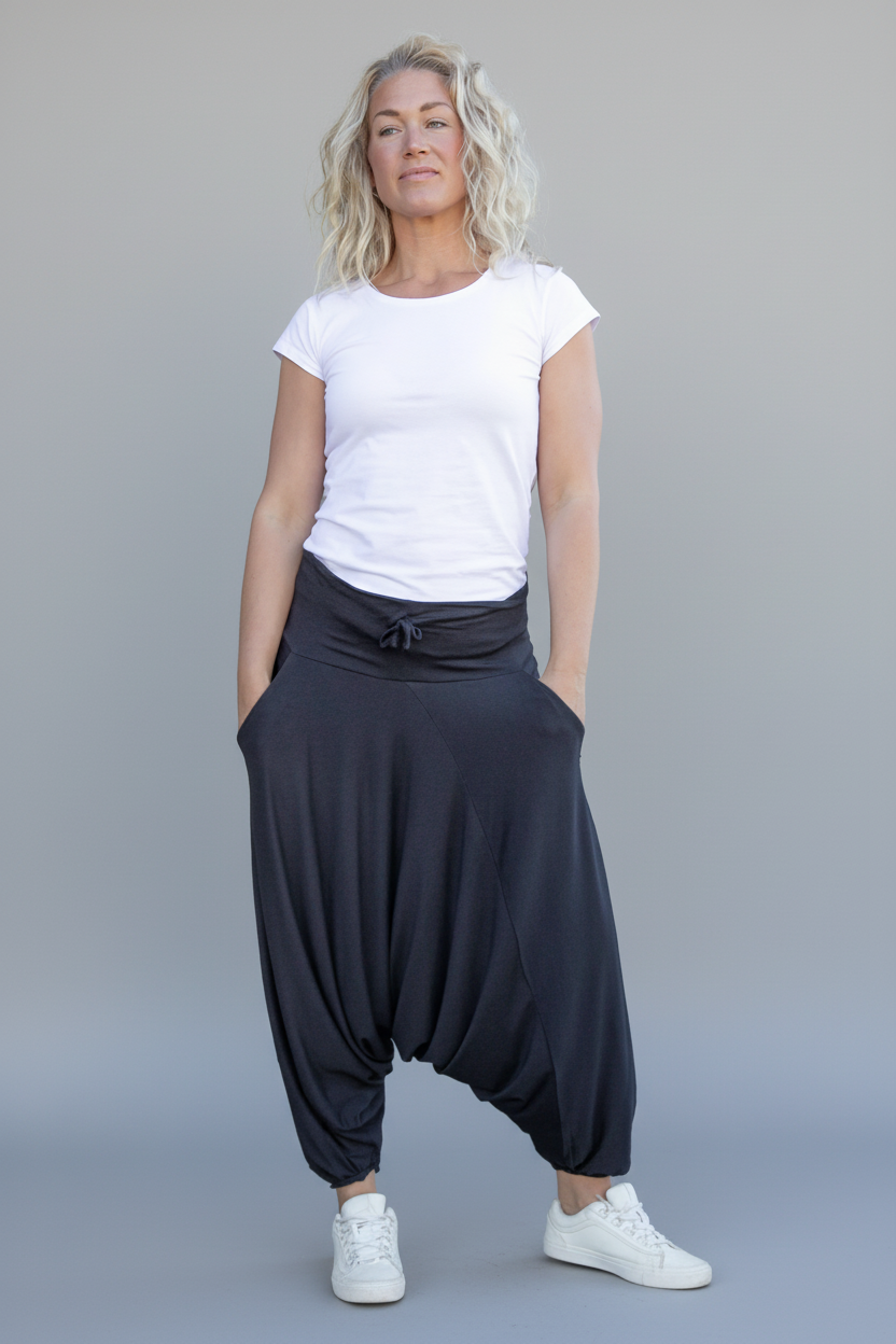 Svart Haremsbyxa Yoga Basic Original Black