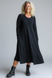 Svart Klänning Ballerina Longsleeve Black