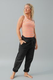 Svart Linnebyxa Porto Black