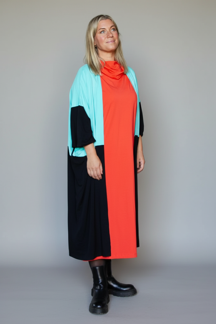 Lyseblå & Svart Kimono Tylösand Tofarget Mint & Svart