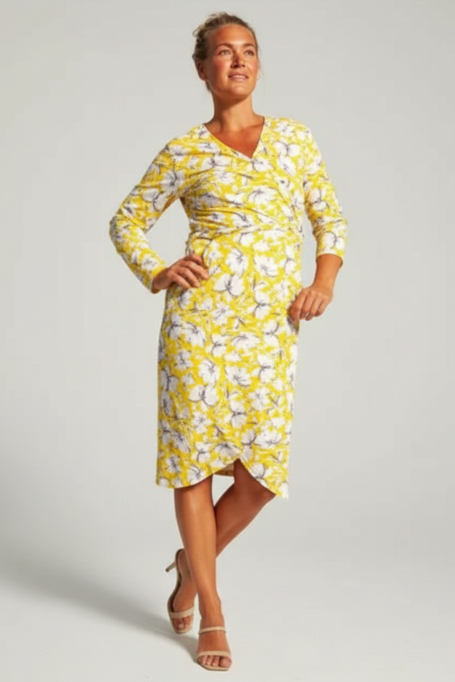 Gul Floral Wrap Dress Valla Yellow Flower