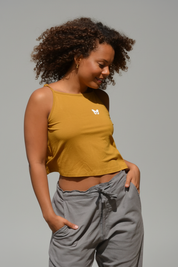 Senapsgul Topp Crop Top Mustard