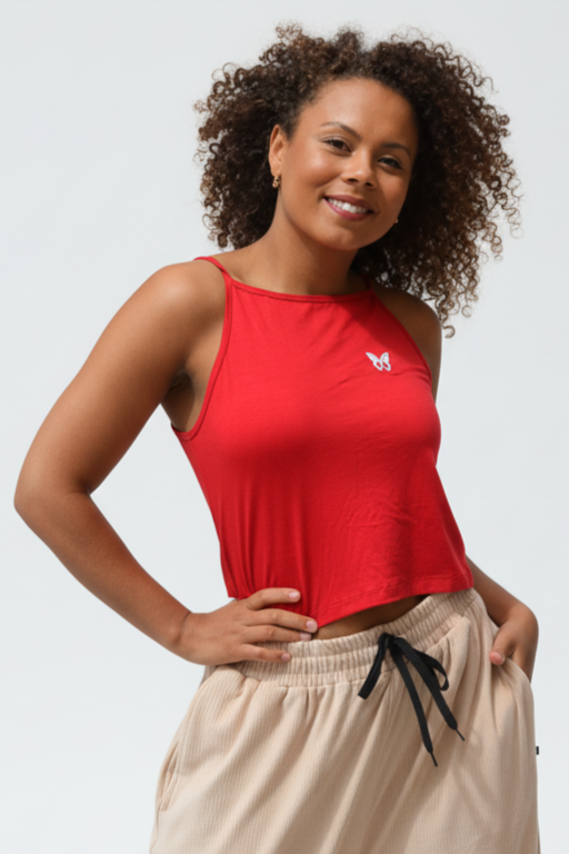 Röd Topp Crop Top Red