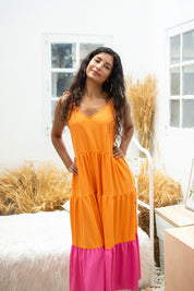 Orange-pinkes Kleid Solby Orange &amp; Pink 