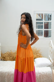 Orange-pinkes Kleid Solby Orange &amp; Pink 