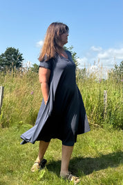 Blå Kjole Ballerina V-udskæring Duffy Blue