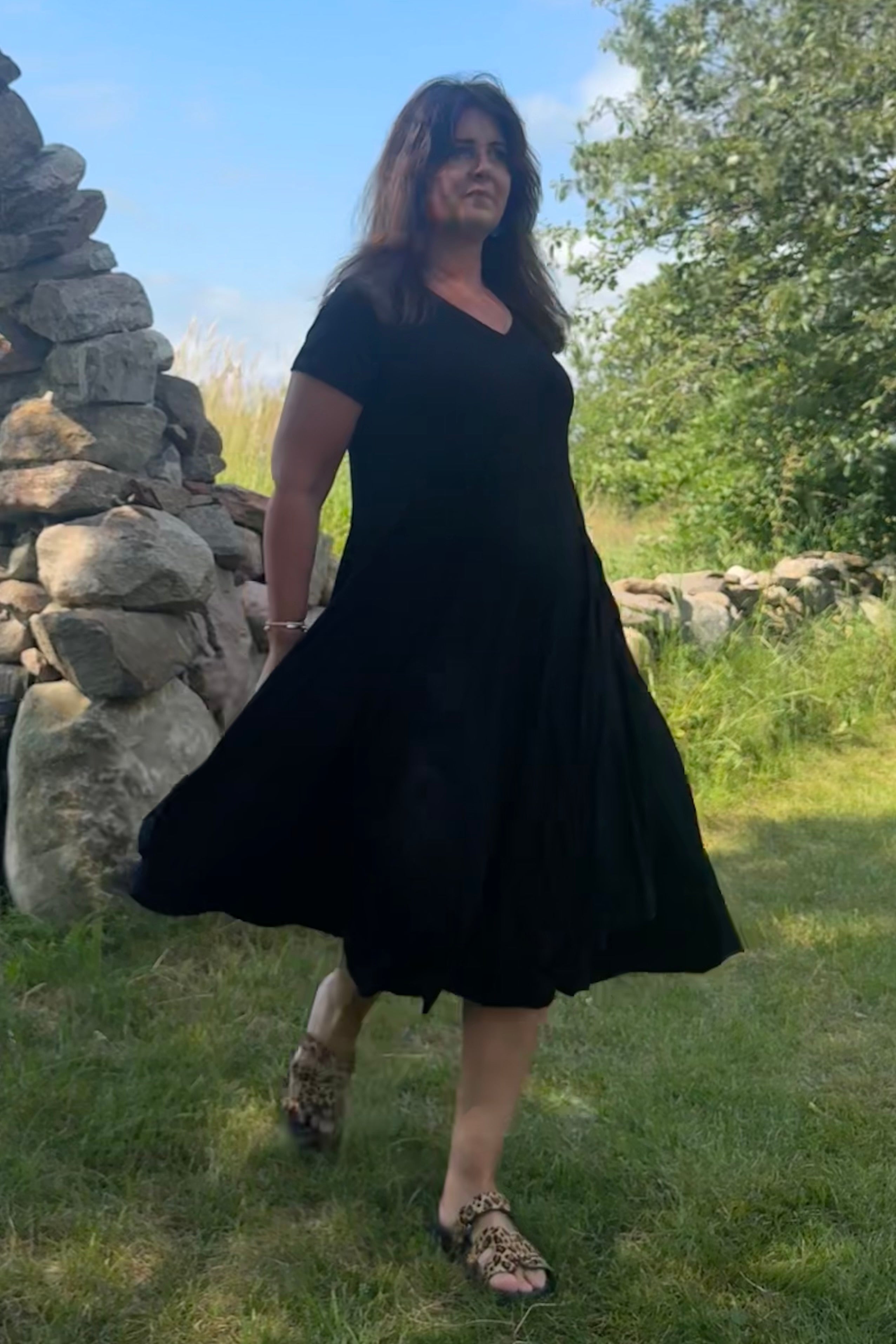 Svart Klänning Ballerina V-Neck Black