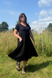 Svart Klänning Ballerina V-Neck Black