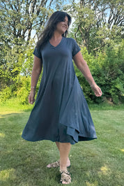 Blå/grå Klänning Ballerina V-Neck Duffy Grey/Blue