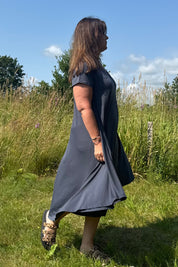 Blå/grå Klänning Ballerina V-Neck Duffy Grey/Blue