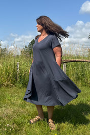 Blå Kjole Ballerina V-udskæring Duffy Blue