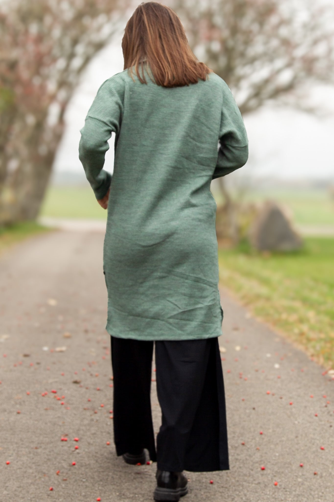 Vihreä/sininen neulemekko Polo Loose Vihreä/sininen