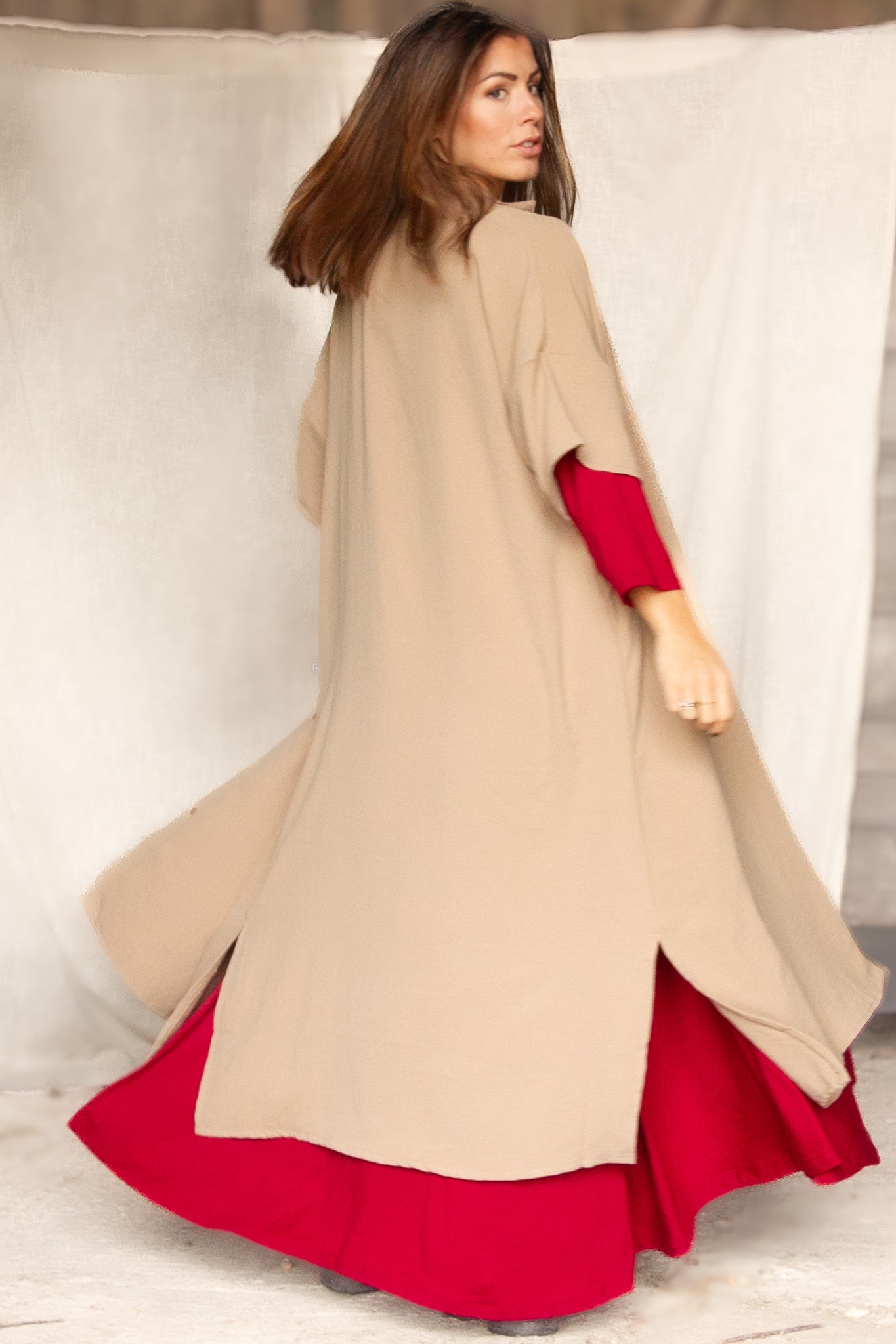 Beige Klänning Sahara Longshirt Earth