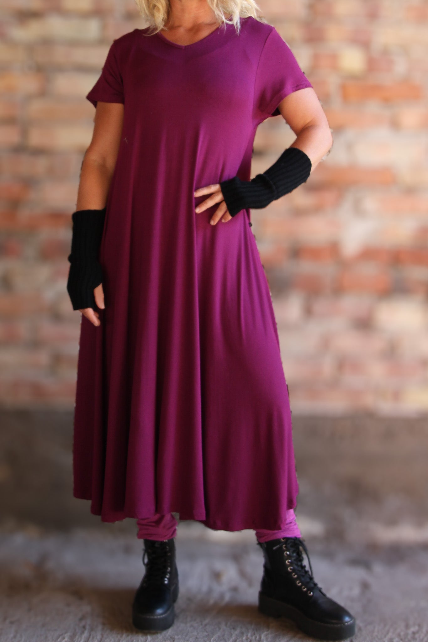 Lilla kjole Ballerina V-hals Caspium Plum
