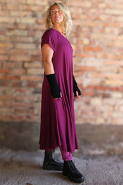 Lilla kjole Ballerina V-hals Caspium Plum