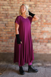 Lilla kjole Ballerina V-hals Caspium Plum